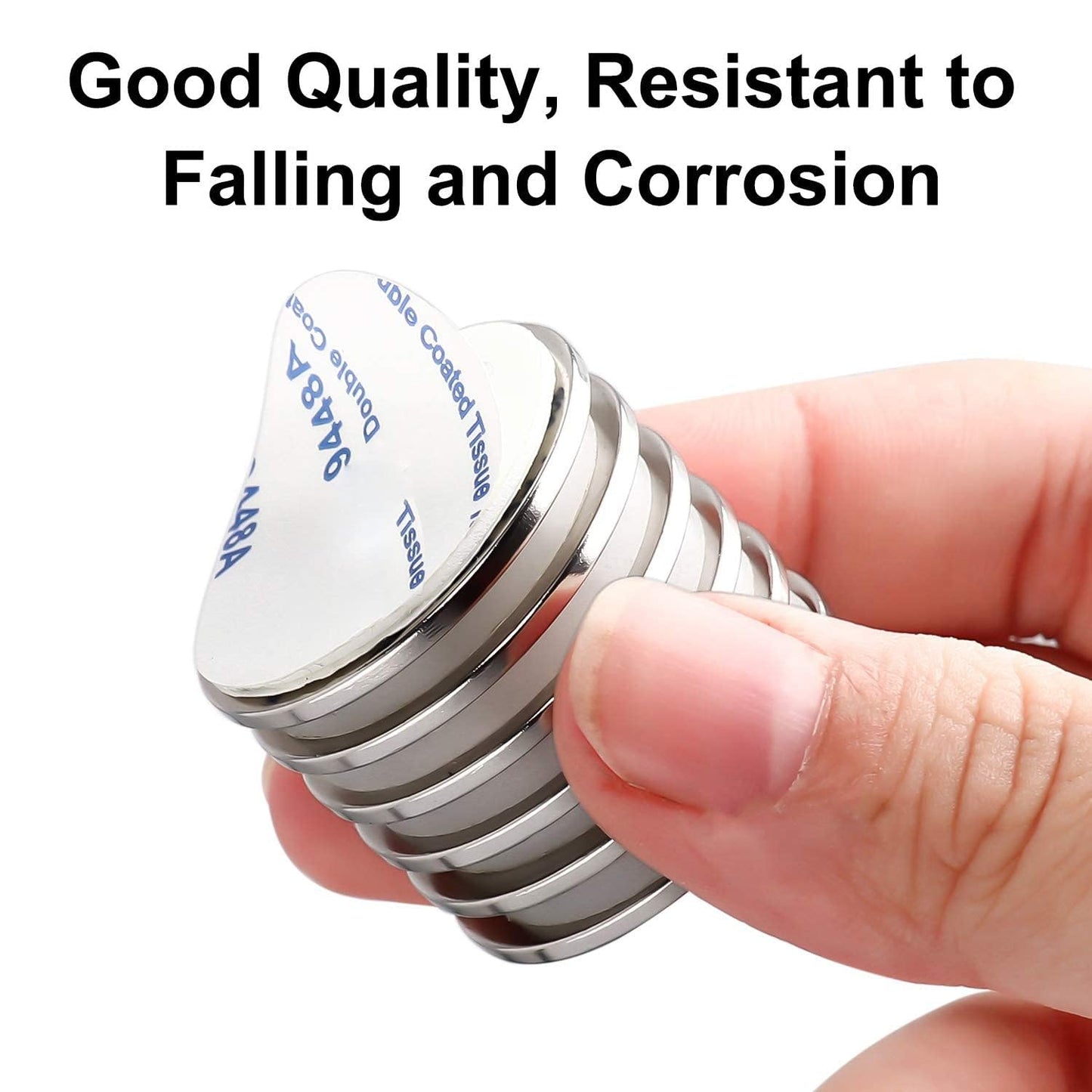 MIKEDE 6 Pack Magnets with Adhesive Backing for Fridge, Super Strong Heavy Duty, Rare Earth Magnet Neodymium Disc Magnets for Craft, Cabinet, Office, DIY, 1.26 inch D x 1/8 inch H